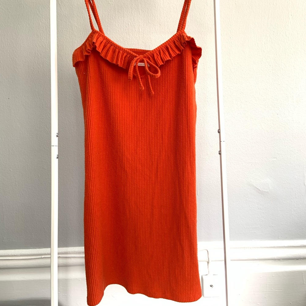 Mini Orange Dress with Keyhole